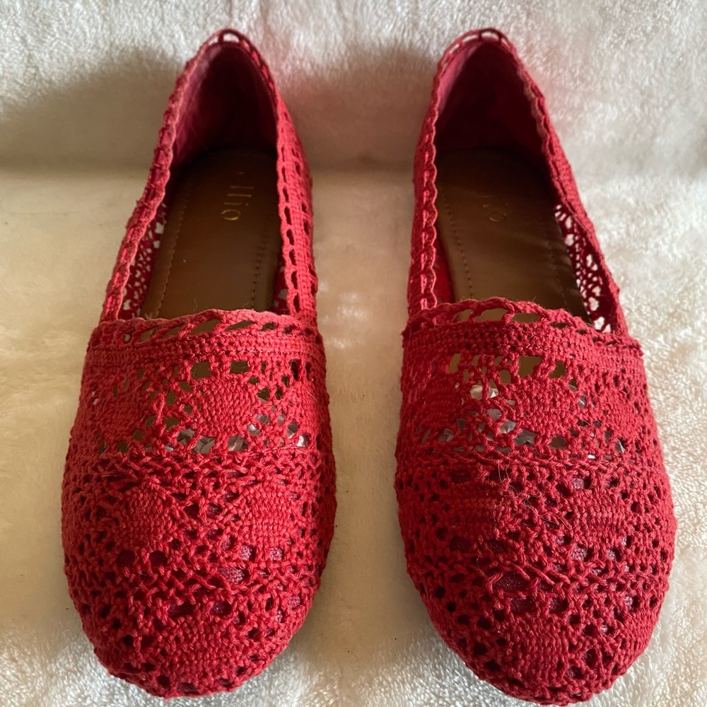 Ollio Red Ballet Flats size 9 New with box